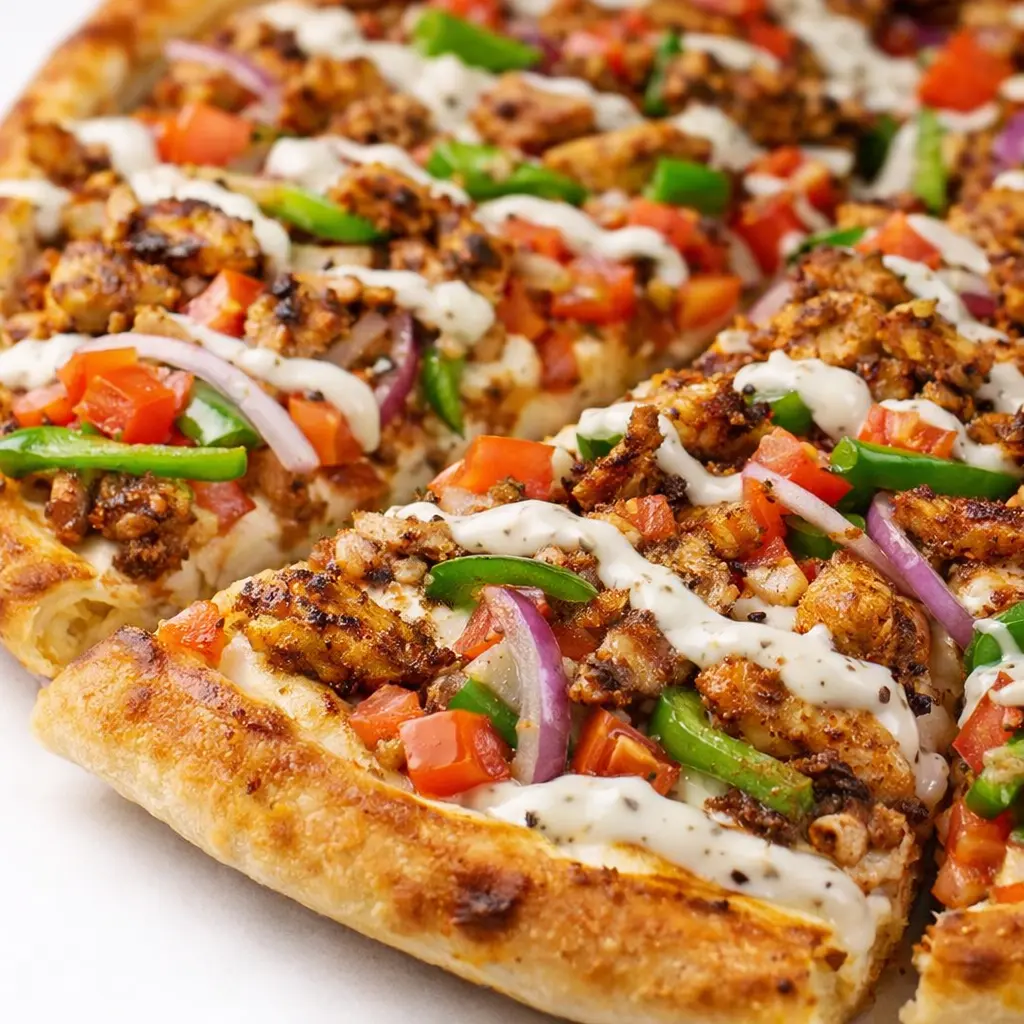 Shawarma Pizza - Mediterranean-inspired pizza Forest Lawn Calgary